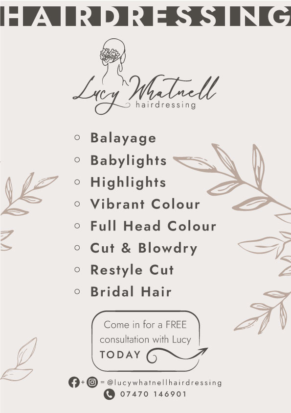 A poster for a high street hairdresser with custom designed logo by Nettl