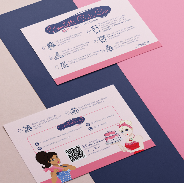 Pink A6 Leaflet with cake maker design